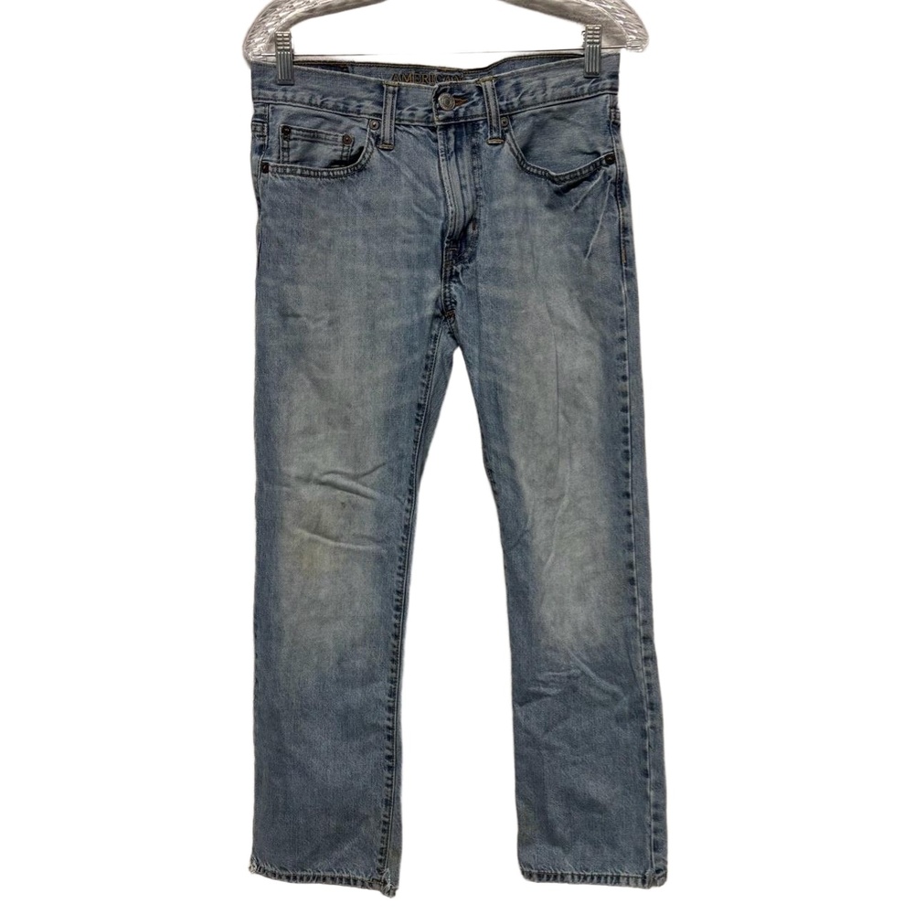 American Eagle Jeans Mens‎ 29/30 Light Wash Original Straight Distressed Faded